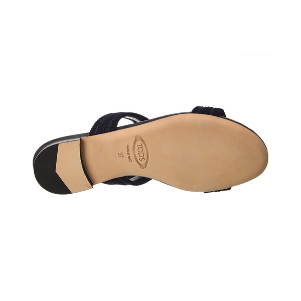  Tods Double T Strap Suede Sandal 7084056248452