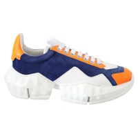 지미 추 Jimmy Choo Electric Orange Stretch Mesh Leather Mix Sneaker 7182563082372