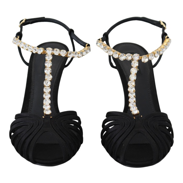 돌체앤가바나 돌체앤가바나 Dolce & Gabbana Crystal T-Strap Satin Sandal 7182456094852