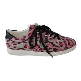 돌체앤가바나 Dolce & Gabbana Leopard Print Leather Flat Sneakers 7221578367108