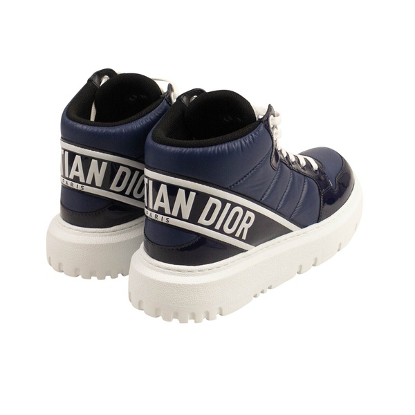  디올 DIOR Navy Blue Quilted Nylon D-Player High Top Sneakers 6973684088964
