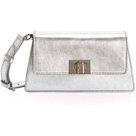 Furla Womens Zoe Silver Leather Shoulder Handbag 7116846923908