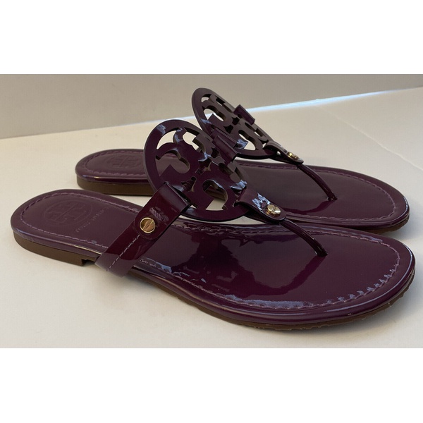 토리버치 Tory Burch Womens Patent Miller Sandals, Purple Moon 7198921130116
