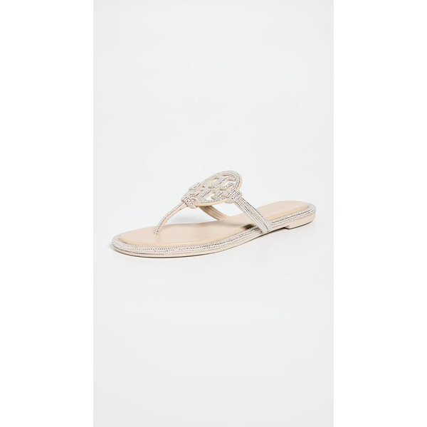 토리버치 Tory Burch Womens Miller Knotted Pave Embellished Crystal Shoes Slides, Stone Gray 7198920802436