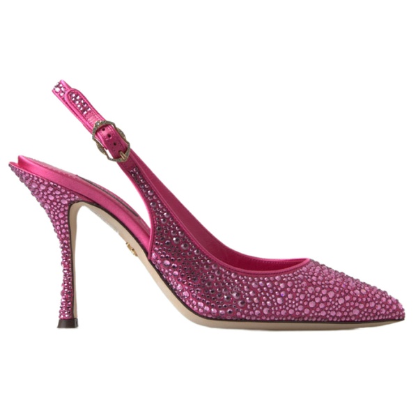 돌체앤가바나 돌체앤가바나 Dolce & Gabbana Elegant Slingback Heels in Pink Silk Womens Blend 7199899844740