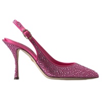 돌체앤가바나 Dolce & Gabbana Elegant Slingback Heels in Pink Silk Womens Blend 7199899844740