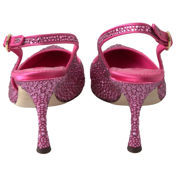 돌체앤가바나 돌체앤가바나 Dolce & Gabbana Elegant Slingback Heels in Pink Silk Womens Blend 7199899844740