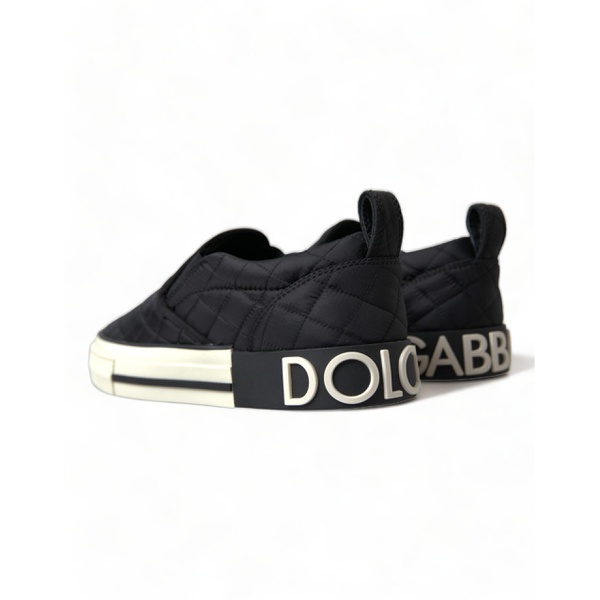돌체앤가바나 돌체앤가바나 Dolce & Gabbana Black Quilted Slip On Low Top Sneakers Womens Shoes 7206152601732