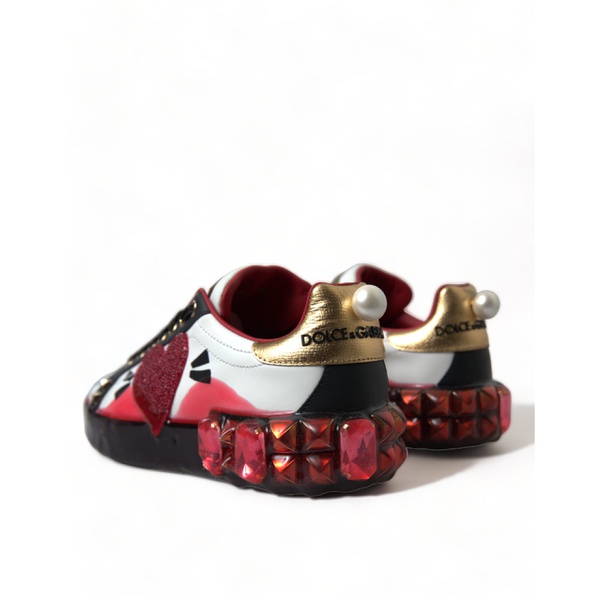 돌체앤가바나 돌체앤가바나 Dolce & Gabbana White Red Crystals Portofino Sneakers Women Womens Shoes 7214056898692