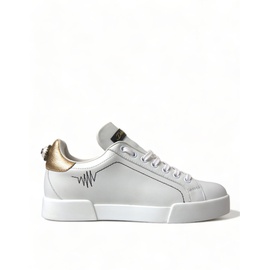 돌체앤가바나 Dolce & Gabbana Elegant Portofino White Leather Womens Sneakers 7214056407172