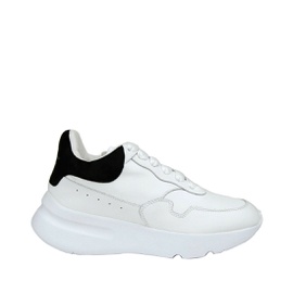 알렉산더맥퀸 Alexander McQueen Womens White Leather / Suede Sneaker 5136189882500