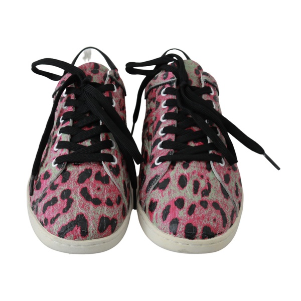 돌체앤가바나 돌체앤가바나 Dolce & Gabbana Leopard Print Leather Flat Sneakers 7221578367108