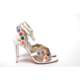 크리스찬 루부탱 Christian Louboutin White Multicolor Spot Design High Heels Shoes Womens Sandal 7199890112644