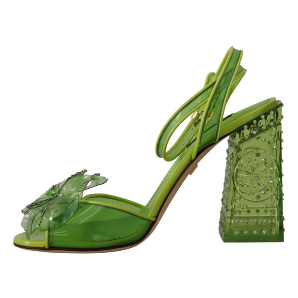 돌체앤가바나 돌체앤가바나 Dolce & Gabbana Enchanting Green Crystal Embellished Womens Sandals 7199906496644