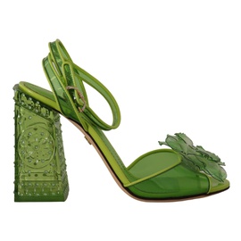 돌체앤가바나 Dolce & Gabbana Enchanting Green Crystal Embellished Womens Sandals 7199906496644