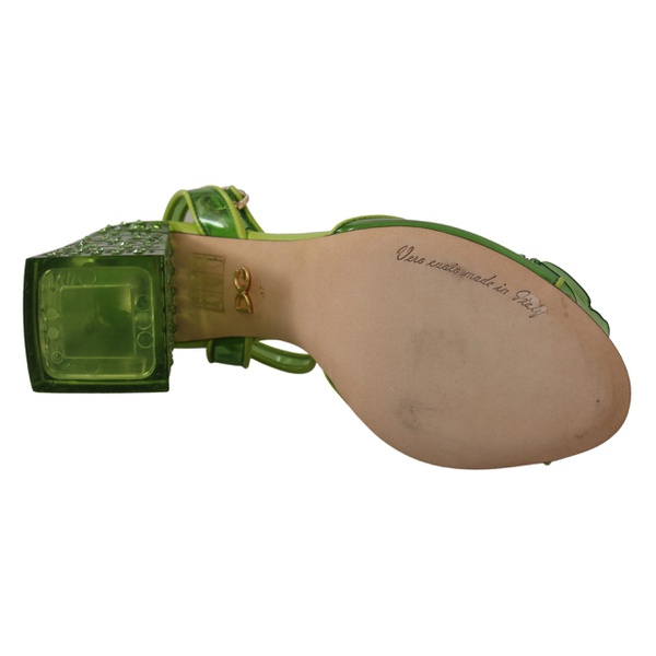 돌체앤가바나 돌체앤가바나 Dolce & Gabbana Enchanting Green Crystal Embellished Womens Sandals 7199906496644