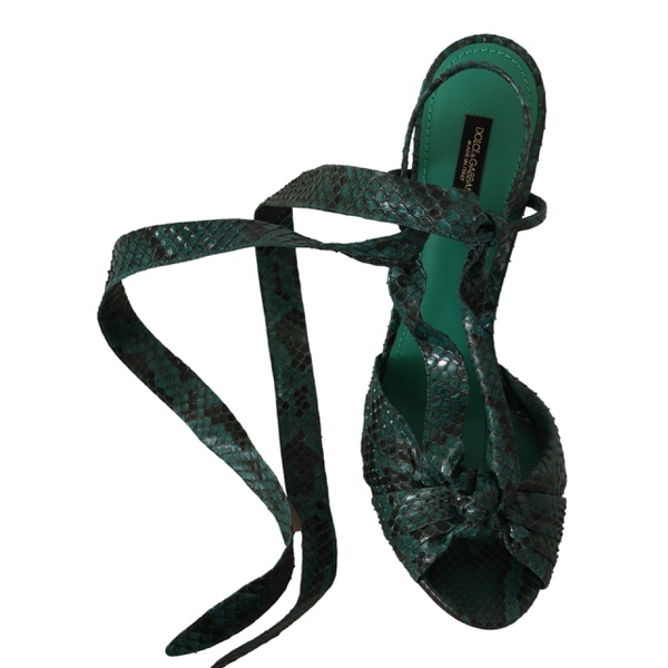 돌체앤가바나 돌체앤가바나 Dolce & Gabbana Elegant Green Python Strappy Womens Heels 7199905874052