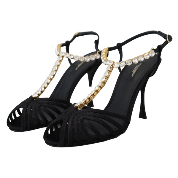 돌체앤가바나 돌체앤가바나 Dolce & Gabbana Elegant Silk Blend Crystal T-Strap Womens Heels 7199906234500