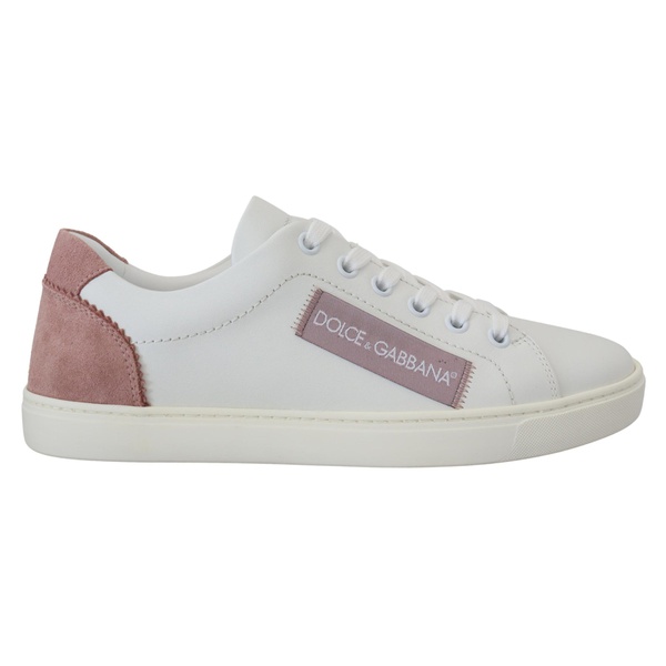 돌체앤가바나 돌체앤가바나 Dolce & Gabbana Chic White Pink Leather Low-Top Womens Sneakers 7199905677444