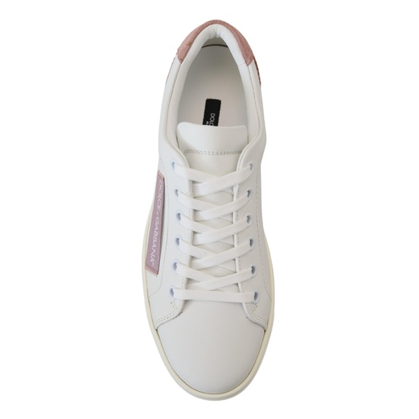 돌체앤가바나 돌체앤가바나 Dolce & Gabbana Chic White Pink Leather Low-Top Womens Sneakers 7199905677444