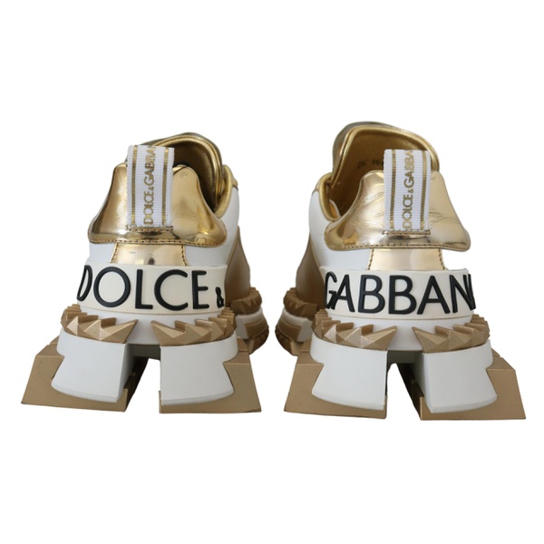돌체앤가바나 돌체앤가바나 Dolce & Gabbana Elegant White and Gold Leather Womens Sneakers 7199858458756