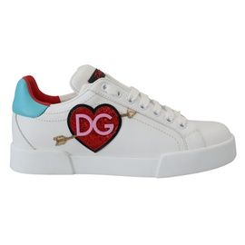 돌체앤가바나 Dolce & Gabbana Elegant White Portofino Leather Womens Sneakers 7199857311876