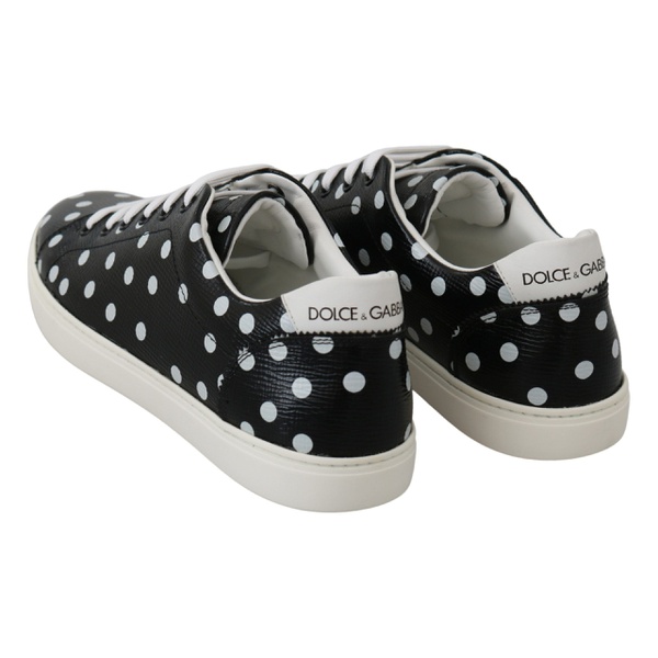 돌체앤가바나 돌체앤가바나 Dolce & Gabbana Black Leather Polka Dots Sneakers Womens Shoes 7199842041988