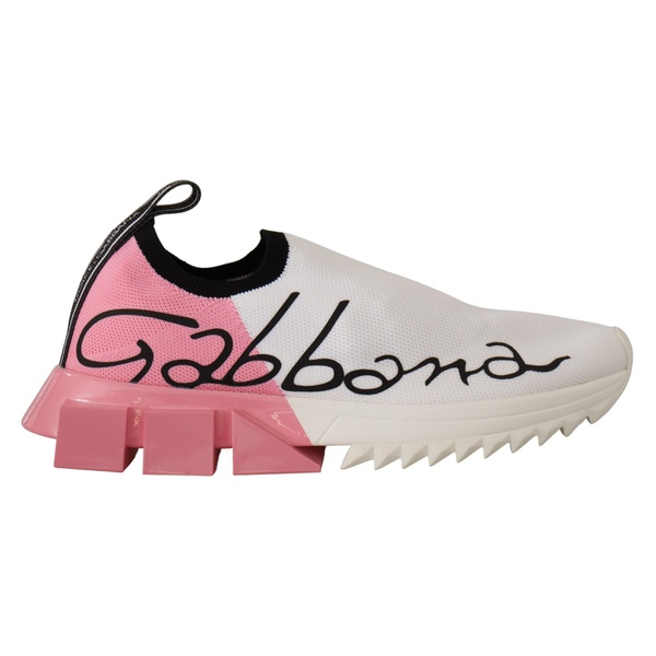 돌체앤가바나 돌체앤가바나 Dolce & Gabbana Elegant Sorrento Slip-On Sneakers in White & Womens Pink 7199880937604