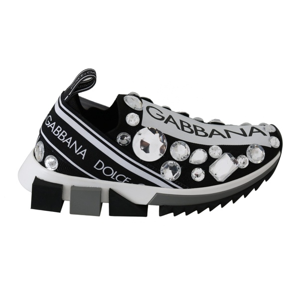 돌체앤가바나 돌체앤가바나 Dolce & Gabbana Chic Monochrome Crystal Studded Womens Sneakers 7199865471108
