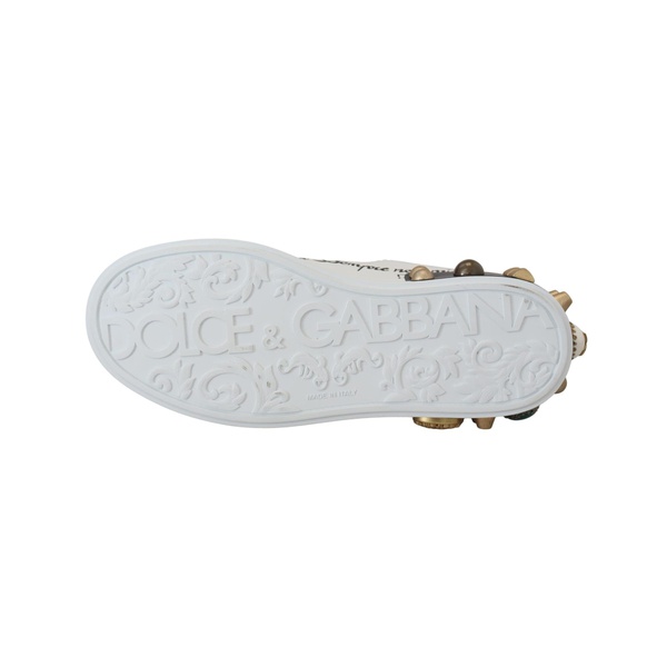 돌체앤가바나 돌체앤가바나 Dolce & Gabbana Crystal Queen Crown Leather Sneakers 7220244480132