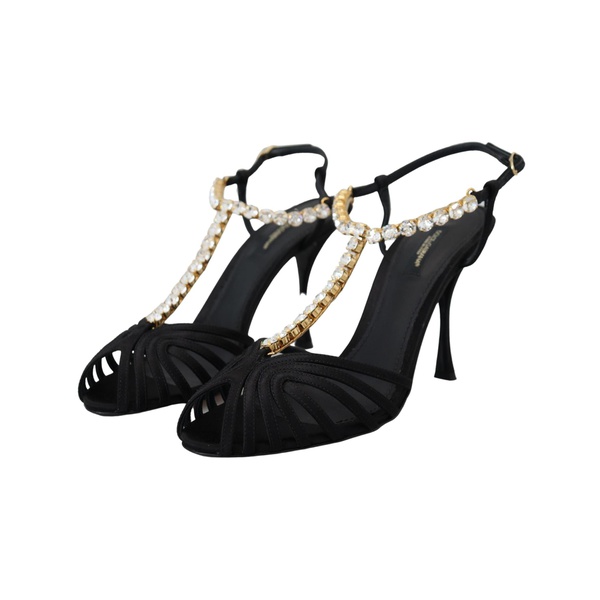 돌체앤가바나 돌체앤가바나 Dolce & Gabbana Crystal T-Strap Satin Sandal 7182456094852