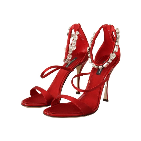 돌체앤가바나 돌체앤가바나 Dolce & Gabbana Crystal Embellished Satin Sandals 7220177895556