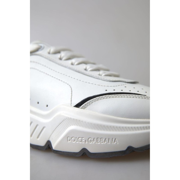 돌체앤가바나 돌체앤가바나 Dolce & Gabbana Silver Leather Low Top Sneakers 7221473280132