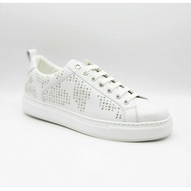 MCM Womens White Leather Silver Studded Sneaker (37 / US 7) 6659634102404