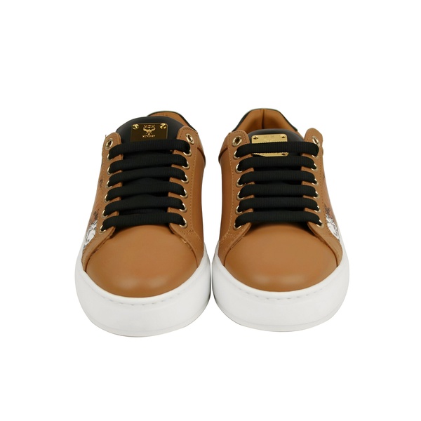  MCM Womens Cognac Brown Visetos Leather Rabbit Print Sneakers (36 EU / 6 US) 7202541731972