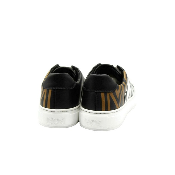  MCM Womens Black / White / Brown Leather Logo Low Top Sneaker (36 EU / 6 US) 6810732658820