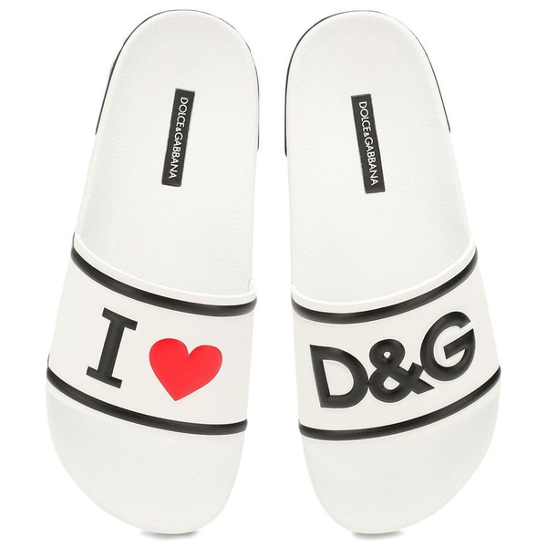 돌체앤가바나 돌체앤가바나 Dolce & Gabbana Elegant White Rubber Slides for Everyday Womens Comfort 7229121429636
