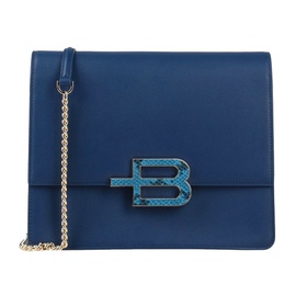 Baldinini Trend Chic Blue Calfskin Leather Shoulder Womens Bag 7230740103300