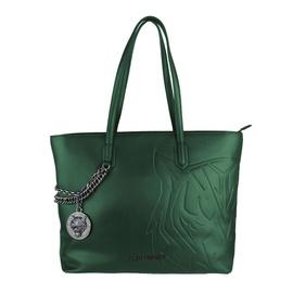 Plein Sport Eco-Chic Dark Green Shoulder Bag with Chain Womens Detail 7163690877060