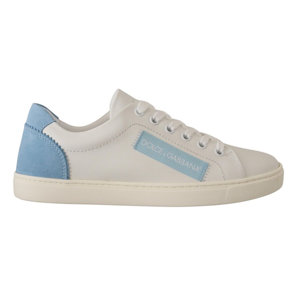 돌체앤가바나 돌체앤가바나 Dolce & Gabbana White Blue Leather Low Top Sneakers Womens Shoes 7199901778052