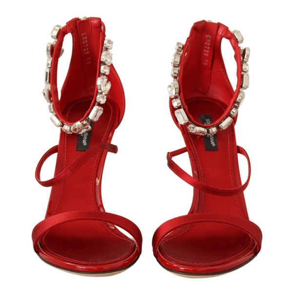 돌체앤가바나 돌체앤가바나 Dolce & Gabbana Red Crystal-Embellished Heel Womens Sandals 7199882543236
