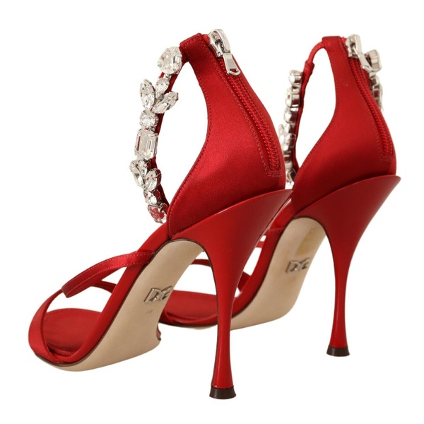 돌체앤가바나 돌체앤가바나 Dolce & Gabbana Red Crystal-Embellished Heel Womens Sandals 7199882543236