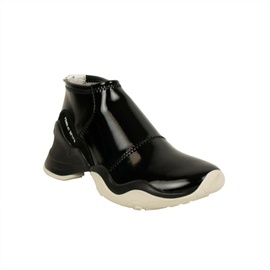 펜디 FENDI Black Glossy Neoprene Mid-Top Sneakers 5137186029700
