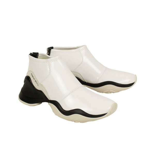 펜디 펜디 FENDI White Glossy Neoprene Mid-Top Sneakers 5137186226308