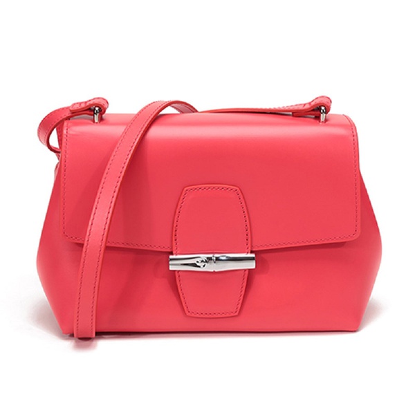 롱샴 LongChamp Womens Roseau Poppy PInk Leather Crossbody Handbag 6928750018692