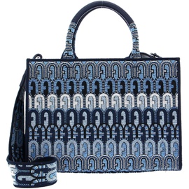 Furla Furla Opportunity S Shopping Bag In Blue Logoed Fabric Blue 6933562785924
