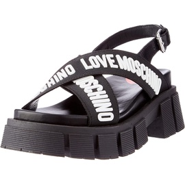 Love 모스키노 Moschino Womens Black Tassel Chunky Platform Sandals 6946724282500