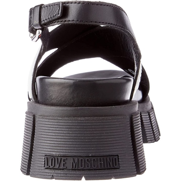  Love 모스키노 Moschino Womens Black Tassel Chunky Platform Sandals 6946724282500