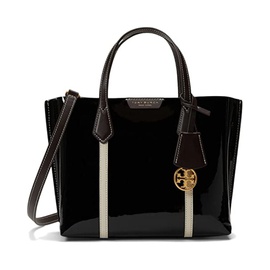 Tory Burch Perry Patent Small Triple- Compartment Tote Black OS 7040945062020
