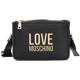 Love 모스키노 Moschino Womens Black Leather Gold Logo Crossbody Messenger Handbag 7065238077572